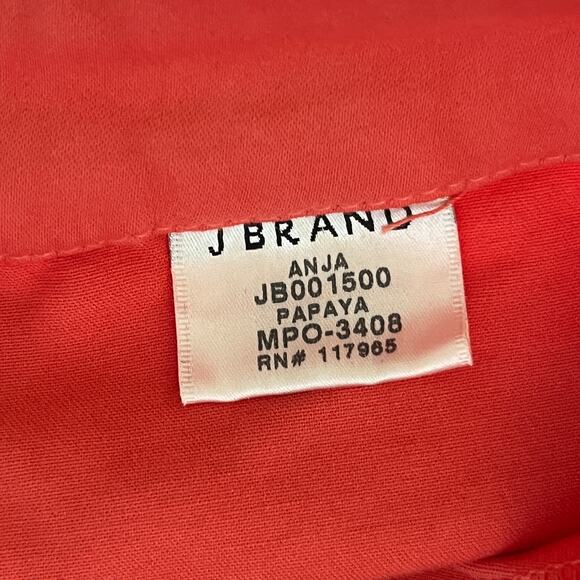 J Brand Anja Clean Cuffed Cropped Skinny Pants Papaya sz 29 NWT - Picture 4 of 5